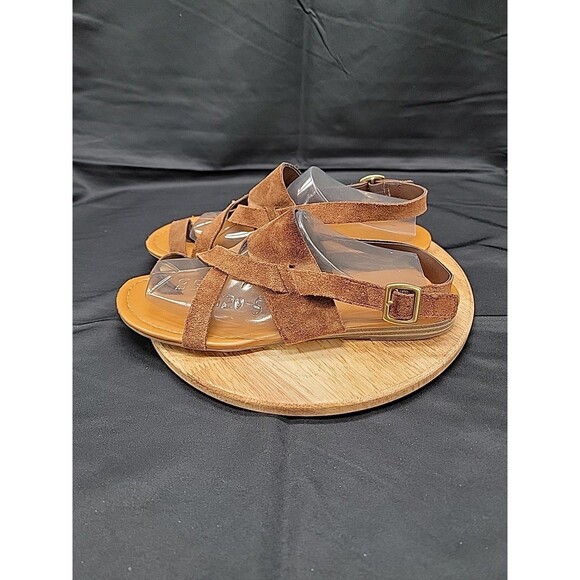 Franco Sarto Gia Brown Suede Strappy Sandals Size 8M - Picture 3 of 10